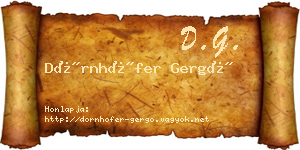 Dörnhöfer Gergő névjegykártya